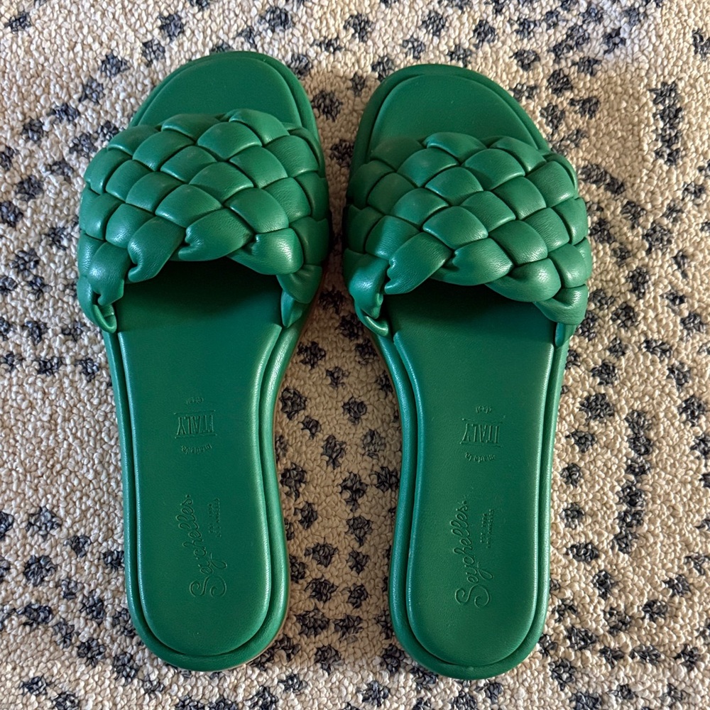 Seychelles Emerald Braided Slide Sandals